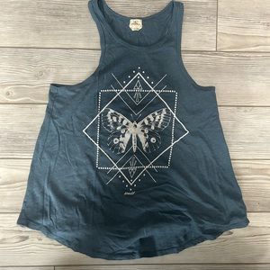 Women’s O’Neil tank top blue butterfly XS racer back